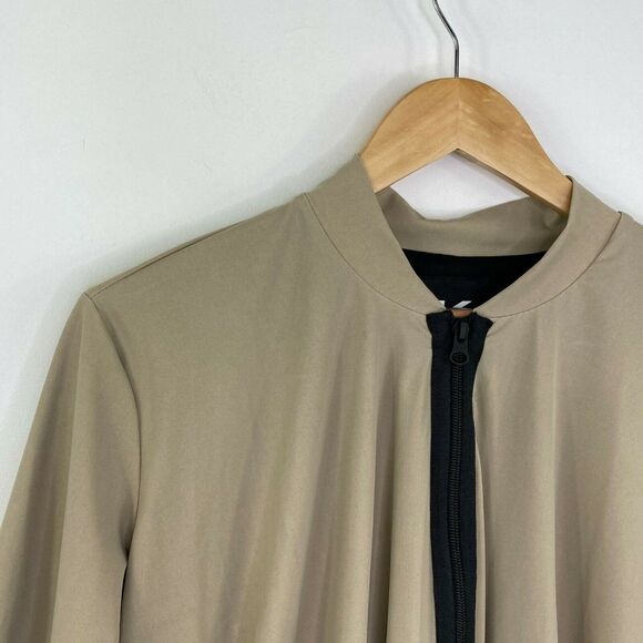 Koral Womens Tan Full Zipper Jacket Size S Workout Athleisure Activewear Lounge - Picture 3 of 7